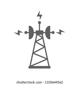 Telecommunication antenna icon vector in trendy flat style isolated on white background