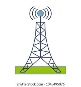 Telecommunication antenna tower blue lines