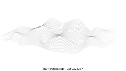 Telecommunication audio waves in particle grid Vector illustration technology design