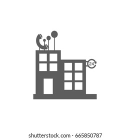 Telecommunication building icon in trendy flat style isolated on white background. Symbol for your web site design, logo, app, UI. Vector illustration, EPS