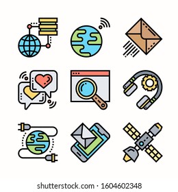 Telecommunication Color icons Pack vector