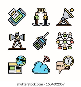 Telecommunication Color icons Pack vector