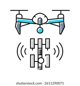 telecommunication drone color icon vector. telecommunication drone sign. isolated symbol illustration