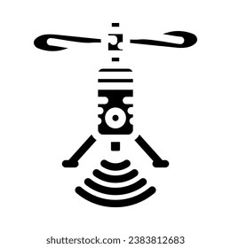 telecommunication drone glyph icon vector. telecommunication drone sign. isolated symbol illustration