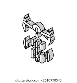 telecommunication drone isometric icon vector. telecommunication drone sign. isolated symbol illustration