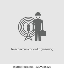 telecommunication engineering  installers repairers line icon vector. telecommunications equipment installers repairers sign.