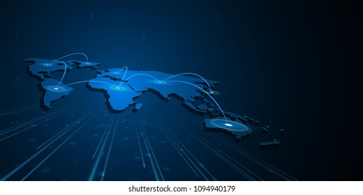 telecommunication global network connection tech innovative concept