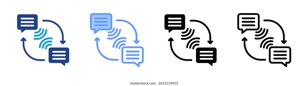 Telecommunication icon set multiple style collection