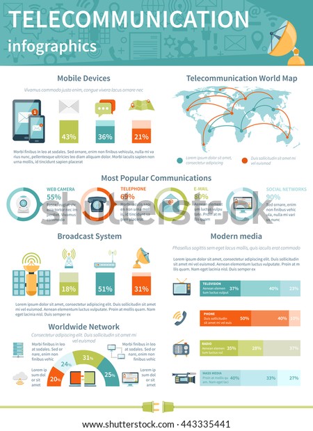 Telecommunication Info Graphics Layout Most Popular Stock Vector ...