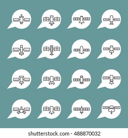 Telecommunication line vector icons