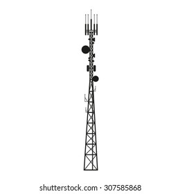 Telecommunication mast or mobile tower with satellite antenna