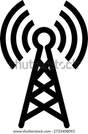 Telecommunication Mast with Signal Waves