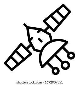 Telecommunication satellite icon. Outline telecommunication satellite vector icon for web design isolated on white background