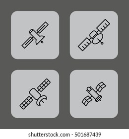 Telecommunication satellite vector icons