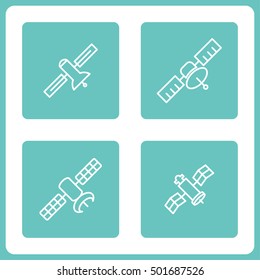 Telecommunication satellite vector icons