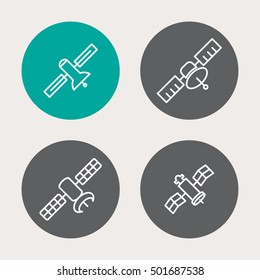 Telecommunication satellite vector icons