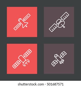 Telecommunication satellite vector icons