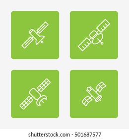 Telecommunication satellite vector icons