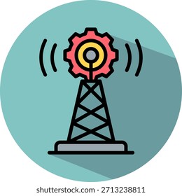 Ilustración vectorial isométrica del icono de los servicios de telecomunicaciones
