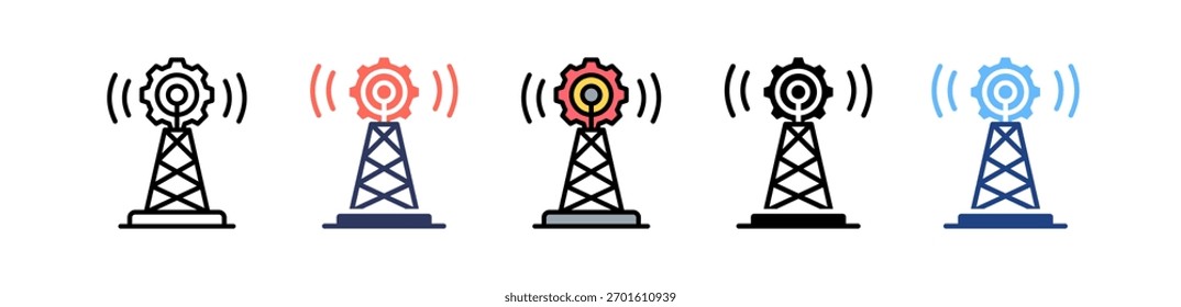 Telecommunication Services Icon Multiple Vector Illustration
