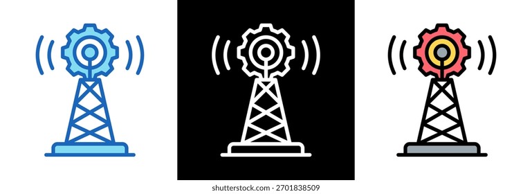 Servicios de telecomunicaciones Icon triplestyle Ilustración vectorial