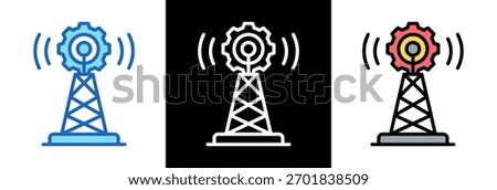 Telecommunication Services Icon triplestyle Vector Illustration