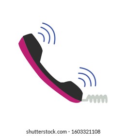 Telecommunication Simple Land Phone Illustration Clip Art Vector