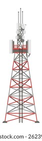 Torre de telecomunicações com antenas e antena parabólica está conectando pessoas e fornecendo serviços de comunicação confiáveis em um mundo moderno