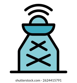 Telecommunication tower emitting radio waves, symbolizing wireless communication and network connectivity