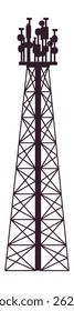 Telecommunication tower equipped with antennas, delivering wireless communication services while ensuring seamless connectivity and efficient data transmission across networks