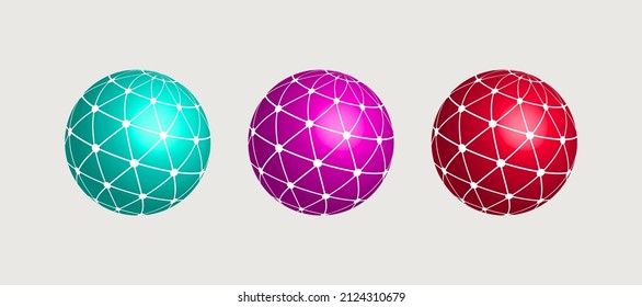 Telecommunications, Communications Icon. Globe Logo With Grid. Global Internet Sign. Vector Illustration