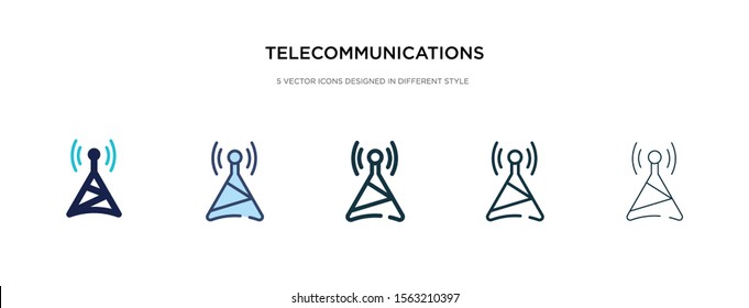 telecommunications icon in different style vector illustration. two colored and black telecommunications vector icons designed in filled, outline, line and stroke style can be used for web, mobile,