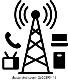Telecommunications Icon Glyph Vector Illustration
