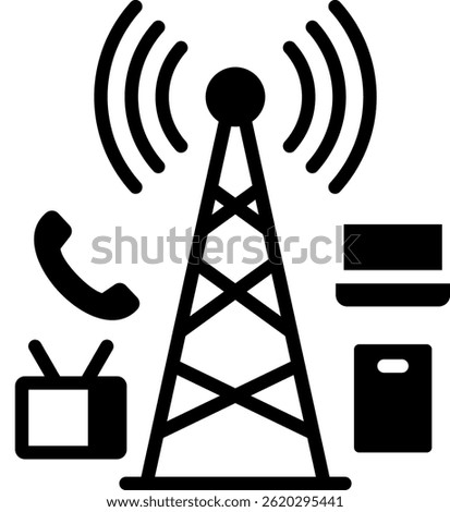 Telecommunications Icon Glyph Vector Illustration