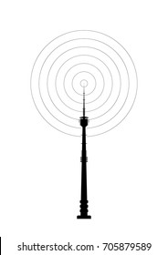 Telecommunications Tower Icon. Radio Or Mobile Phone Base Station. Vector EPS10.