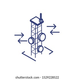 telecommunications tower in white background vector illustration design