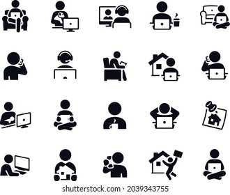 Telecommuting bla Icons vector design 