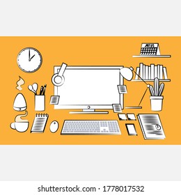 Telecommuting in Global Era Illustrator