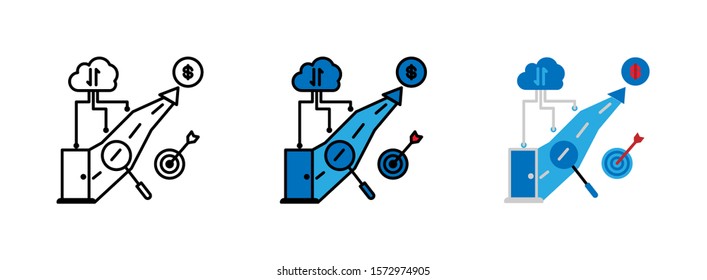 telecommuting icon isolated on white background for web design