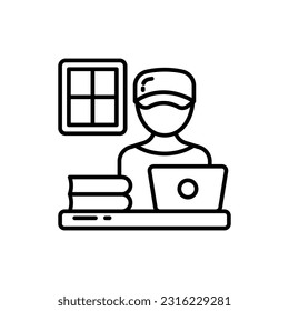 Telecommuting icon in vector. Illustration