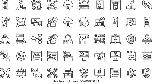 Telecommuting icons High-Quality Vector Icons Collection with Editable Stroke. Ideal for Professional and Creative Projects.