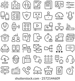 Telecommuting Teleworking WFH WFC Work Job Remote Working Icon Set. Perfect for user interface, new application
