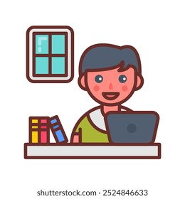 Telecomputing Filled Icons , Vector illustration