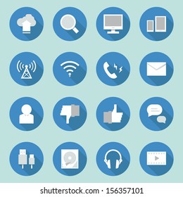 Telecoms- Media Icons  Design, Vector