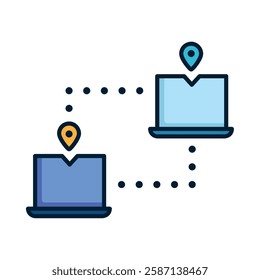 Telecomunication location map wireless vector illustration