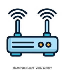 Telecomunication router wireless vector illustration