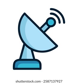 Telecomunication satellite dish wireless vector illustration