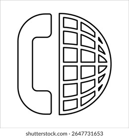 Ícone de teleconferência, gráficos de vetor de linha