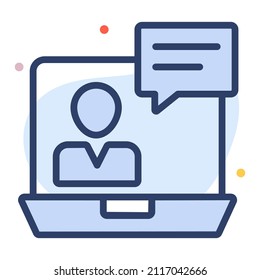 teleconference Icon. User interface Vector Illustration, As a Simple Vector Sign and Trendy Symbol in Line Art Style, for Design and Websites, or Mobile Apps,