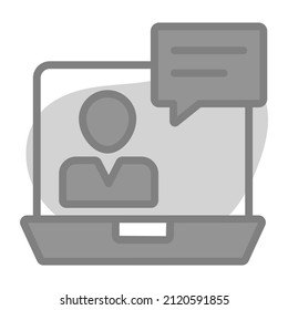 teleconference Icon. User interface Vector Illustration, As a Simple Vector Sign and Trendy Symbol in Line Art Style, for Design and Websites, or Mobile Apps,